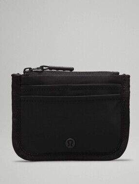 Lululemon True Identity Card Case Black Zip Wallet‎ Card Holder NWT
